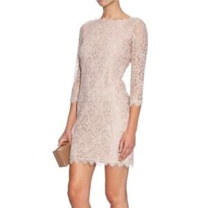 Diane Von Furstenberg Women's Beige DVF Zarita Lace Sheath Dress Size 2